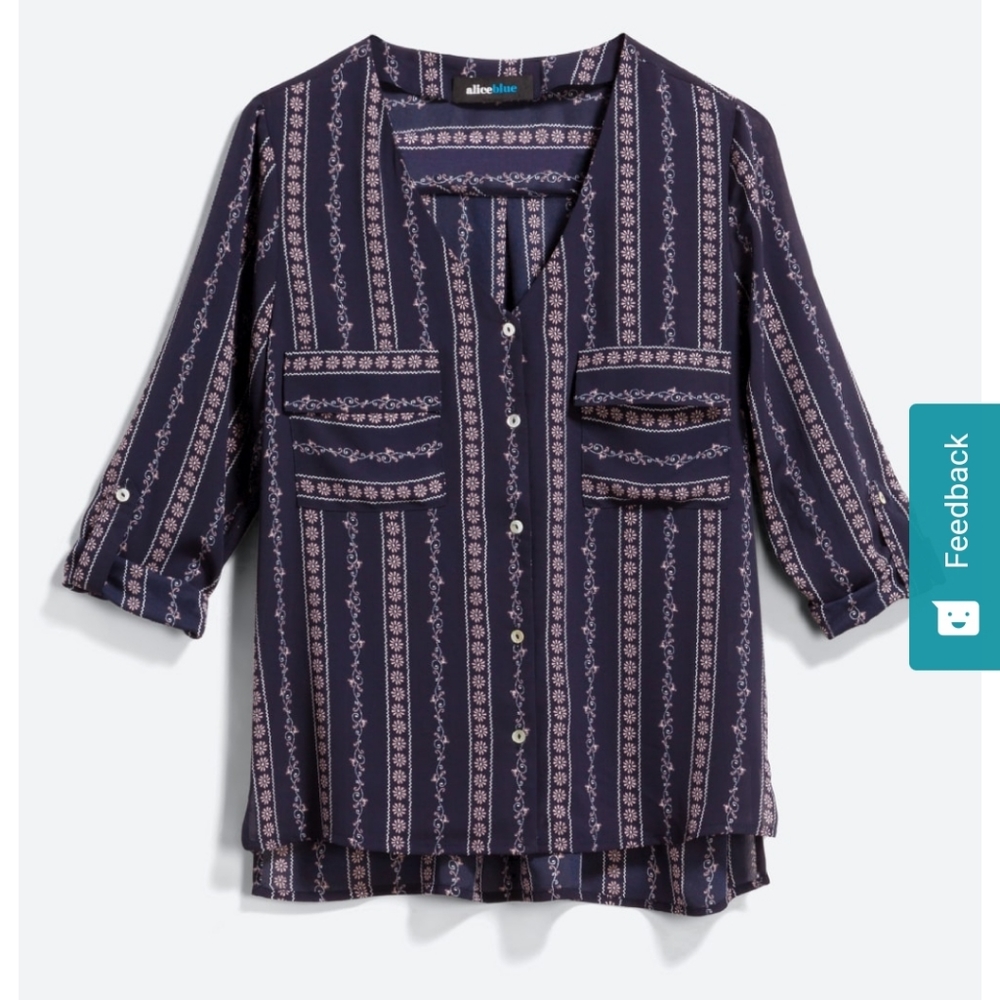 ALICE BLUE STITCH FIX Tompkings Two Pocket Blouse